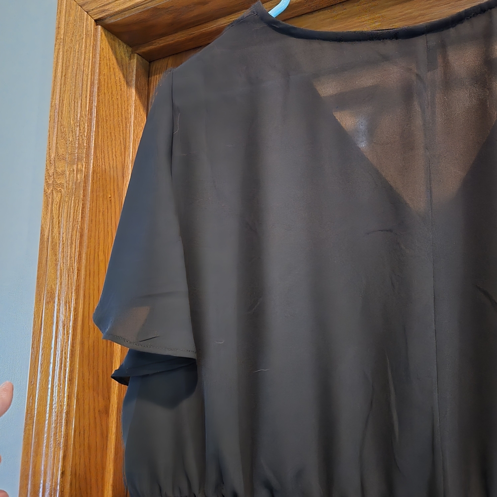 Torrid Black V-Neck Blouse - Picture 16 of 16